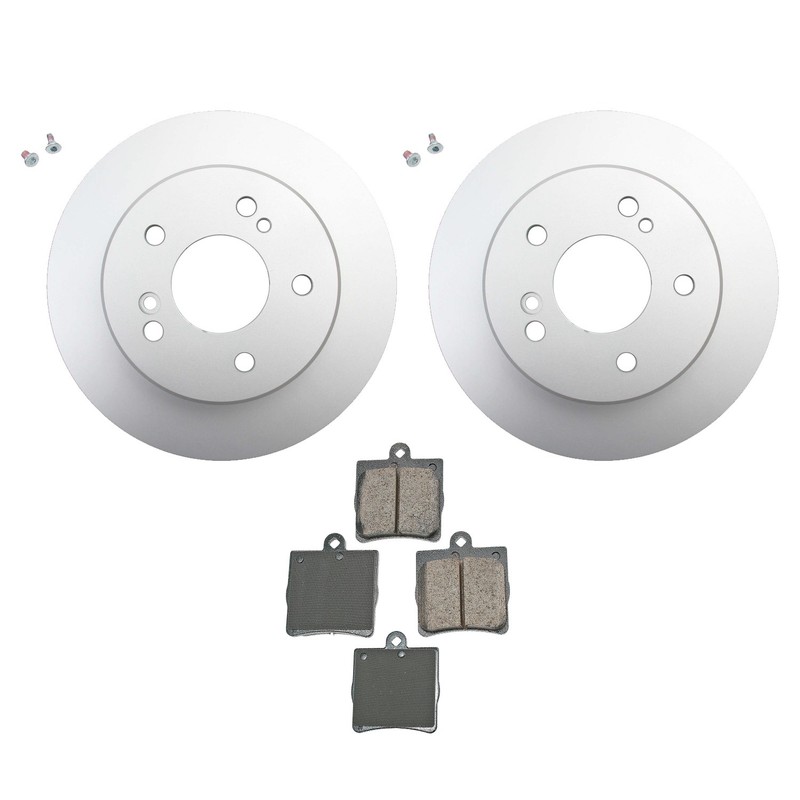 Hella Rear Rotors & Akebono EURO Ceramic Disc Brake Pads Kit For W203 C230 C240