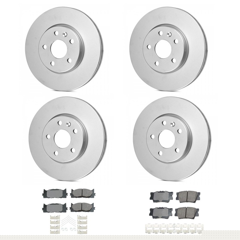 Bosch Front Rear Rotor Akebono ProACT Ceramic Brake Pad Kit for Avalon Camry FWD