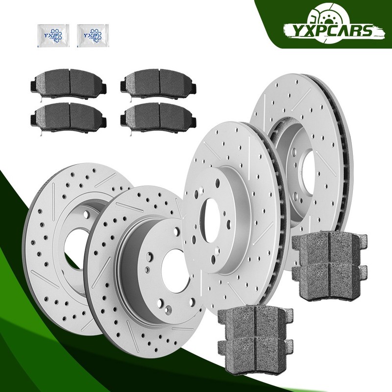 Front Rear Disc Rotors Brake Pads for 2003 – 2006 Honda Accord 2.4L Canada Built