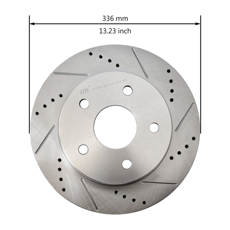 2 PCS ront Drilled Slotted Brake Rotors For Ram 1500 2011-2018 1500 Classic gallery
