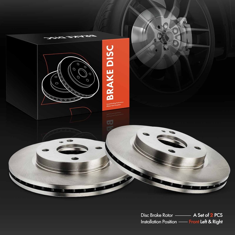 2Pcs Front Left & Right Side Disc Brake Rotors for Ford Fiesta 2011-2019 258mm gallery
