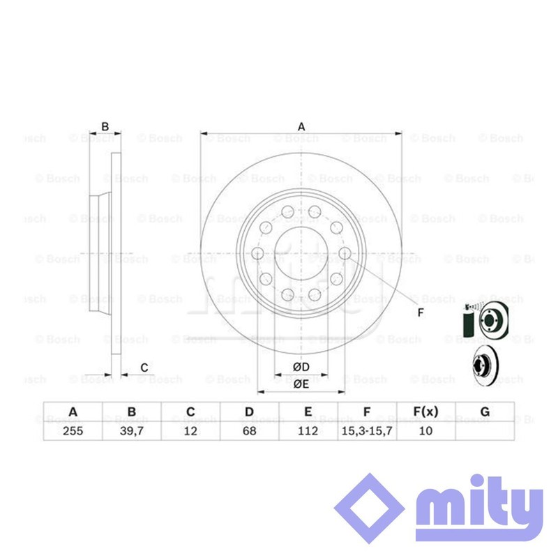 Fits Audi A4 2000-2009 Seat Exeo 2008-2013 + Other Models Brake Disc Rear Mity
