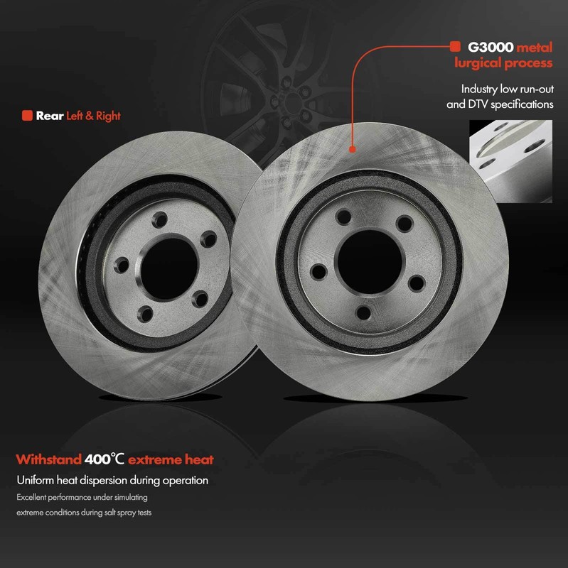 2Pcs 300mm Rear Disc Brake Rotors for Ford Mustang 2005 2006 2007 2008 2009-2014 gallery
