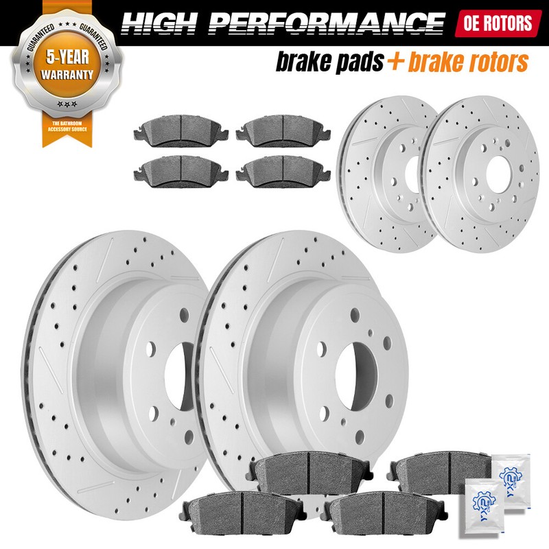 Front + Rear Brake Rotors + Brake Pads for Escalade Chevy Tahoe GMC Yukon