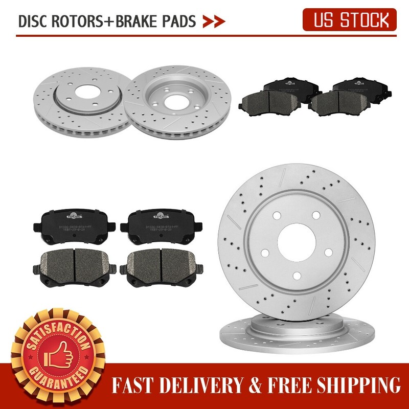 Front Rear Disc Rotors Ceramic Brake Pads For Town & Country Grand Caravan VW