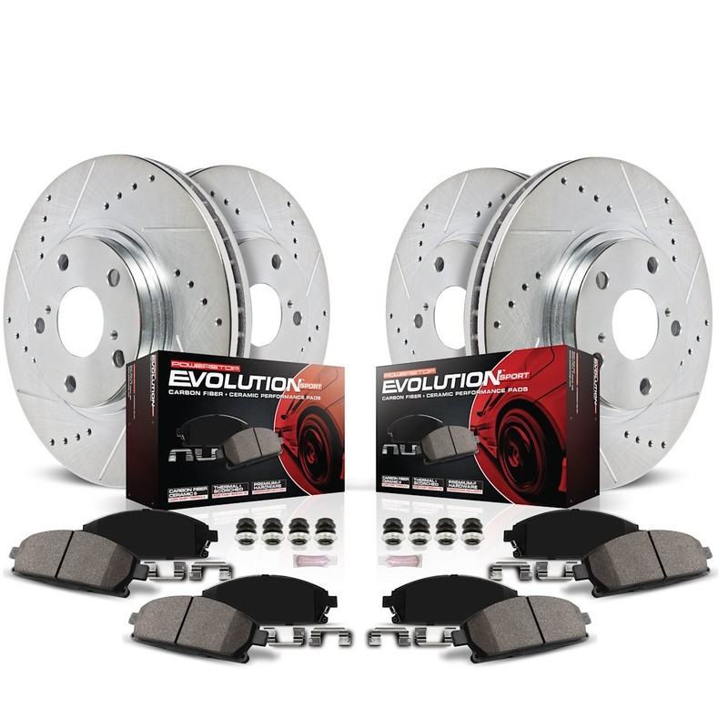 Powerstop Evolution 315.5mm Front 284.8mm Rear Discs Pads Kit for 19-22 Forester
