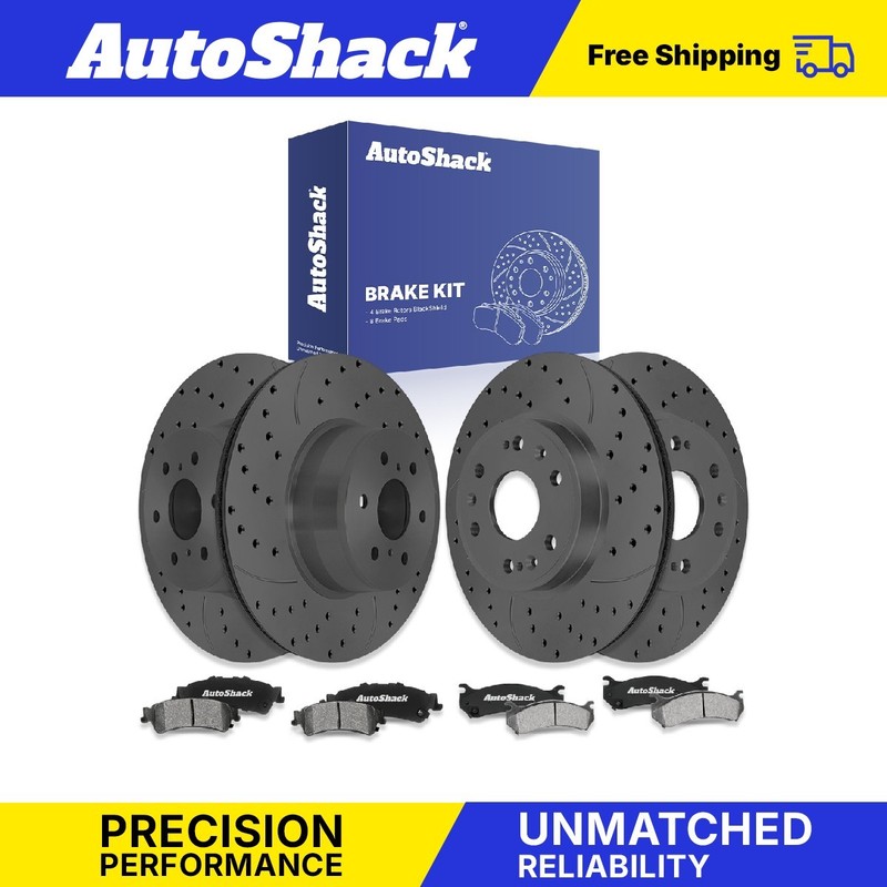 Front Rear Drilled Slotted Brake Rotors Pads for GMC, Sierra 1500 Classic 2007