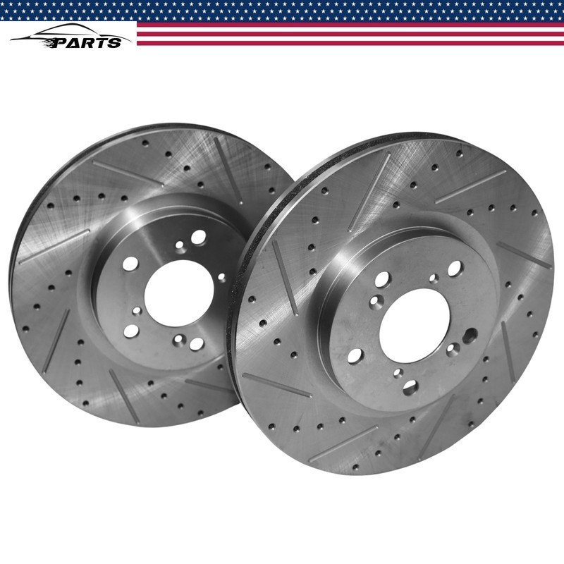 320mm Front Drilled & Slotted Disc Brake Rotors for 2006-2014 Honda Ridgeline