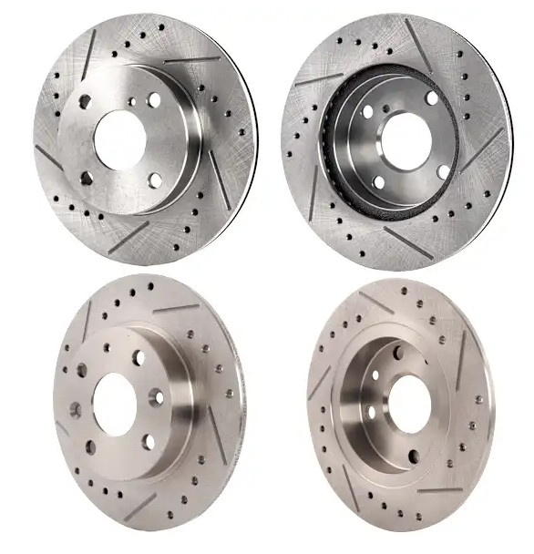 4 pcs PowerStop Front & Rear Drilled & Slotted Brake Rotors 16-22 Honda Pilot