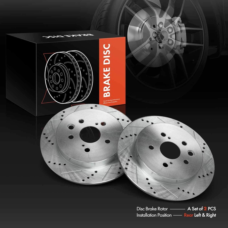 2x Rear Drilled Brake Rotors for Lexus IS250 2010-2015 IS350 06-15 GS350 GS450h gallery