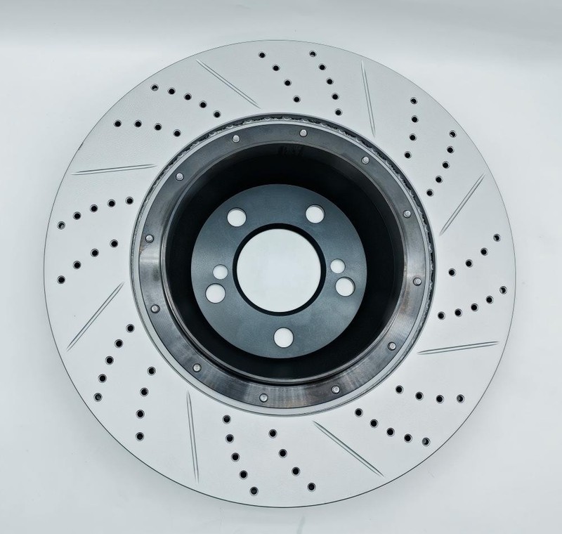 Fixed Drilled & slotted Rear Brake Rotor For BMW M4 F87 M2 F80 M3 F82 F83 370mm gallery