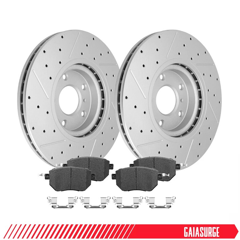 Front Drilled Disc Rotors Ceramic Brake Pads Kit for Nissan Altima Maxima Murano