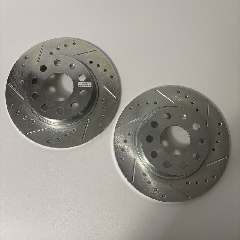 Disc Brake Rotor Set Pair-Rear Drilled, Slotted and Zinc Plated EBR120XL & XR gallery