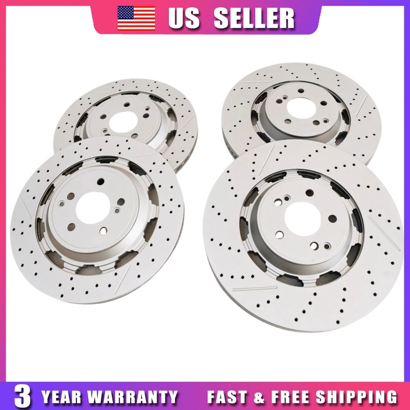 For Mercedes-Benz W222 S63 AMG S65 AMG 14-2020 4x New Front & Rear Brake Rotors gallery