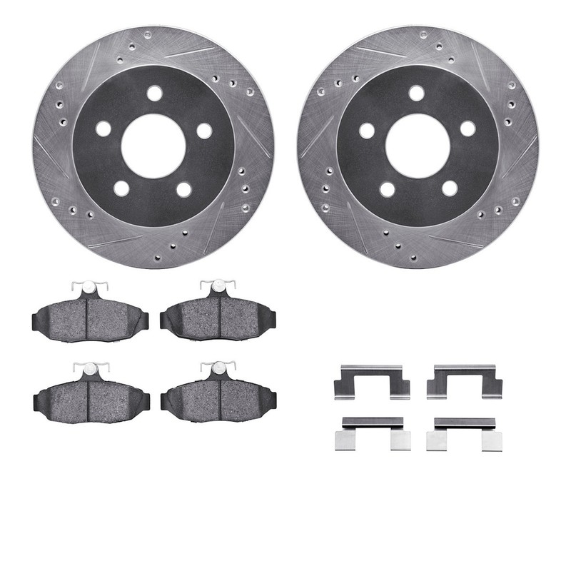 WGWH1-54079 R1 Concepts Brake Disc and Pad Kits 2-Wheel Set Rear for Continental
