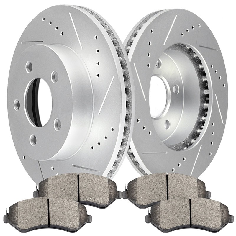 For Jeep Liberty 2002 - 2007 Front Brake Rotors And Ceramic Pads Drilled Slotted gallery
