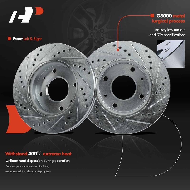 A-Premium Front Drilled Brake Rotor & Ceramic Pad for Hyundai Elantra 2002-2005 gallery