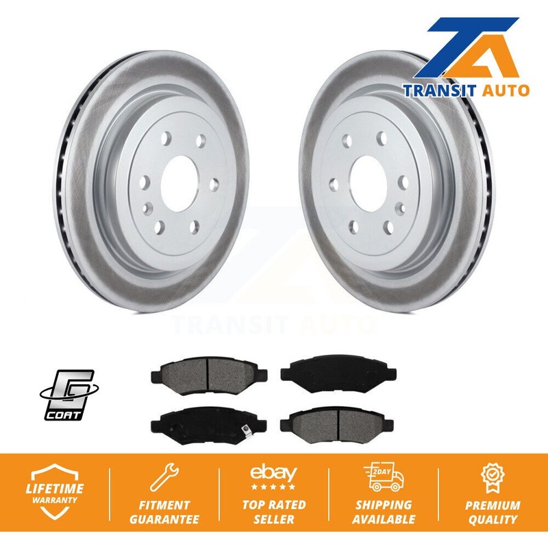 Coated Disc Brake Rotors & Semi-Metallic Pad Rear Kit For Cadillac SRX Saab 9-4X