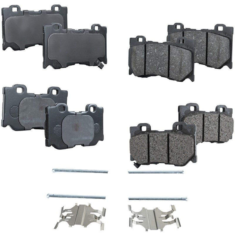 Front and Rear NAO Brake Pad Set For 2008-2013 Infiniti G37 With Sport Brake Pkg