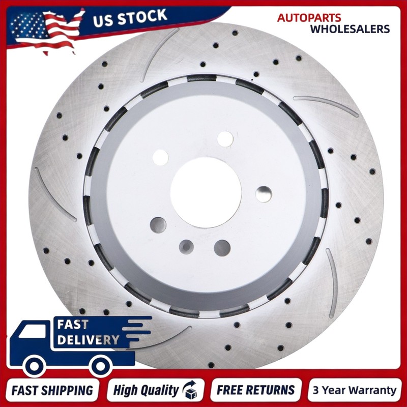 2X Rear Disc Brake Rotors Left＆Right Fits Audi RS7 2014-2018 4.0L V8 4G8615601E gallery