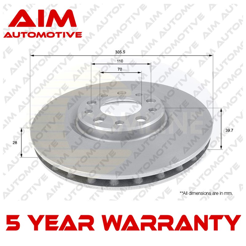 Brake Disc Front AIM Fits Alfa Romeo Giulietta 2010-2020 159 2005-2011 #1