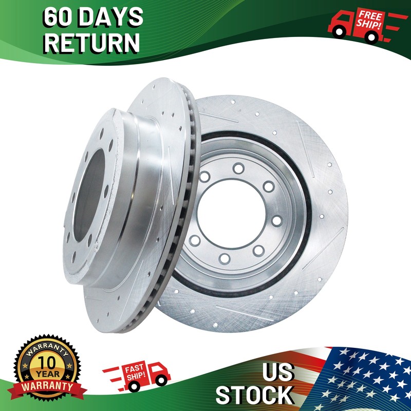 REAR 14.29″ 363mm Drilled Brake Rotors for 2013-2022 Ford F-250 F-350 Super Duty