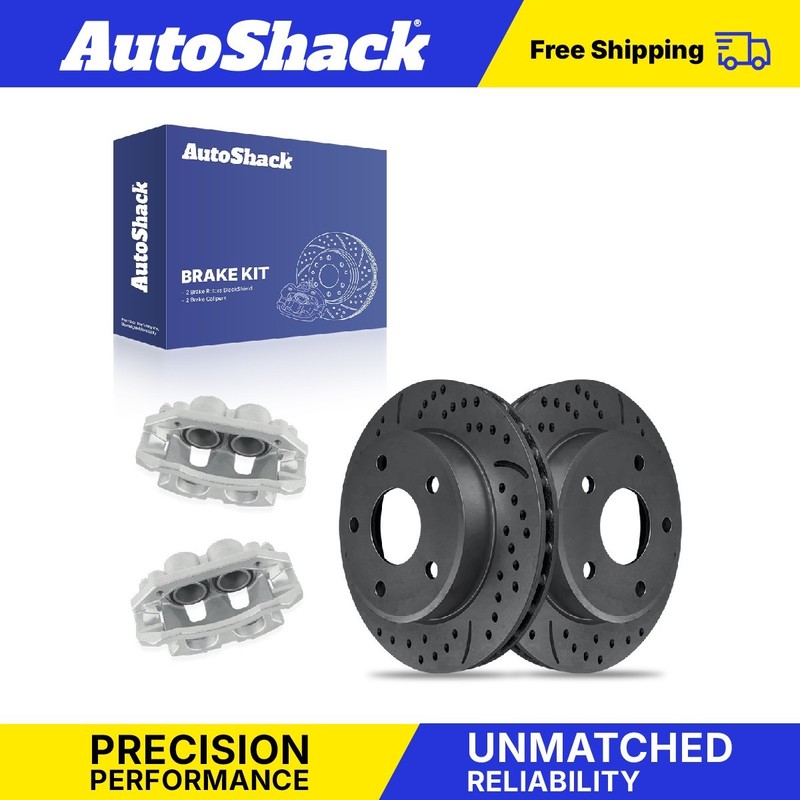 Front Drilled Slotted Brake Rotors Calipers for 2009-2011 Dodge Dakota