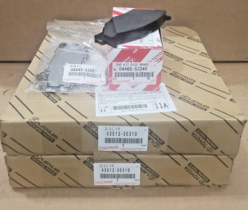 LEXUS OEM FACTORY FRONT BRAKE PADS / ROTORS AND SHIMS SET 2006-2008 IS250