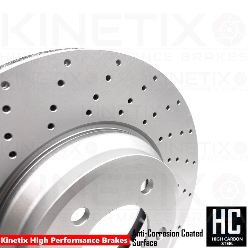 FOR BMW 330d 335i 335d FRONT DRILLED BRAKE DISCS BREMBO PADS WEAR SENSOR 348mm gallery