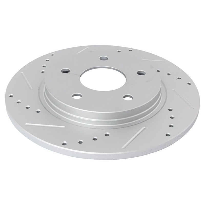 Rear Posi Ceramic Brake Pad & Performance Drilled Slotted Rotor w/Chemicals gallery