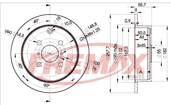 Fremax BD-2251 Brake Disc for Toyota