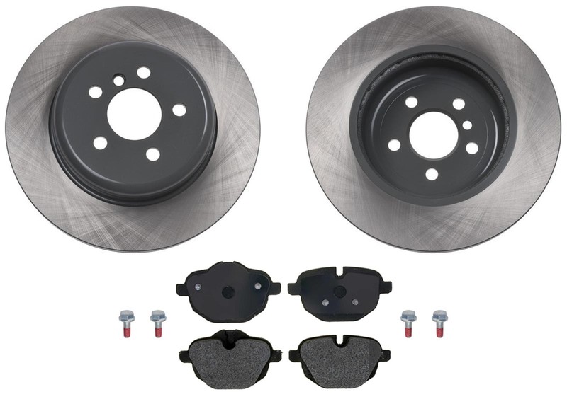 For BMW X3 2.0L 2018 2019 2020 2024 330MM Rear Coated Rotors & EPS Brake Pads