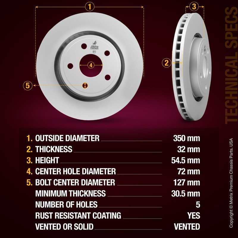 13.78" Front Disc Brake Rotor for 11-25 Dodge Durango 11-21 Jeep Grand Cherokee gallery