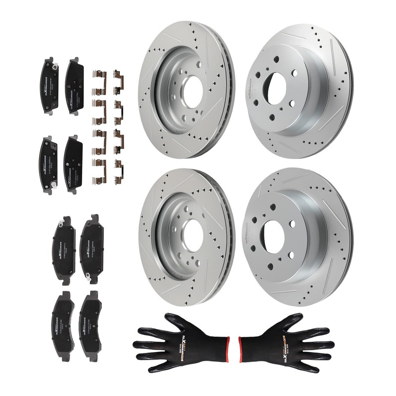 Front Rear Brake Rotors&Ceramic Pads for Chevrolet Tahoe/Suburban 2015-20 P-1707