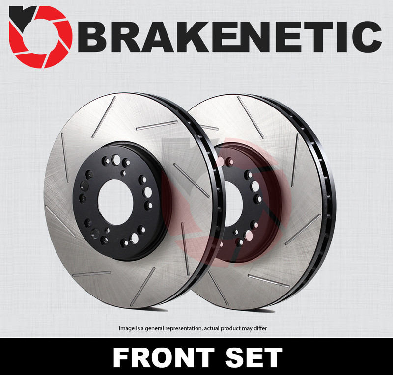 FRONT SET BRAKENETIC Premium Slotted Brake Disc Rotors 330mm BNP34154.SS