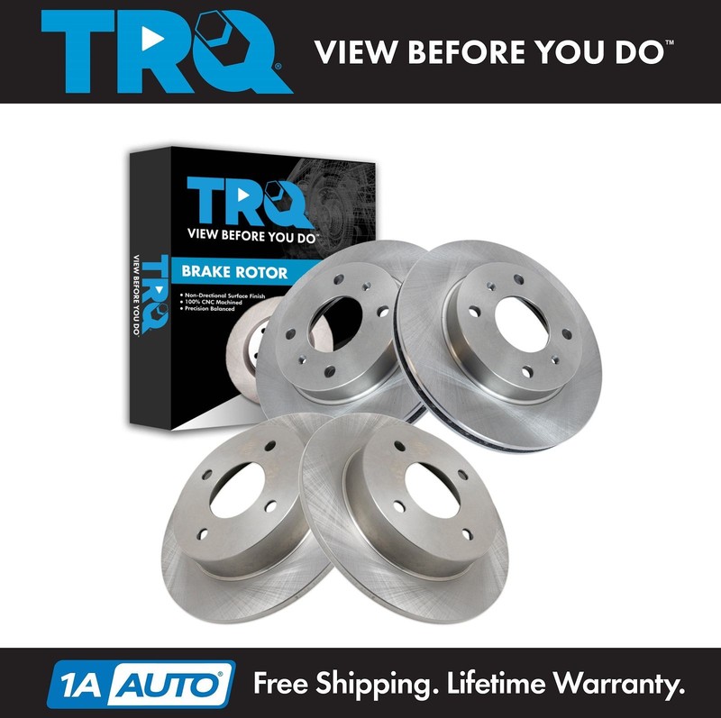 TRQ Front & Rear Brake Rotors Set Fits 91-96 INFINITI G20 90-92 Nissan Stanza