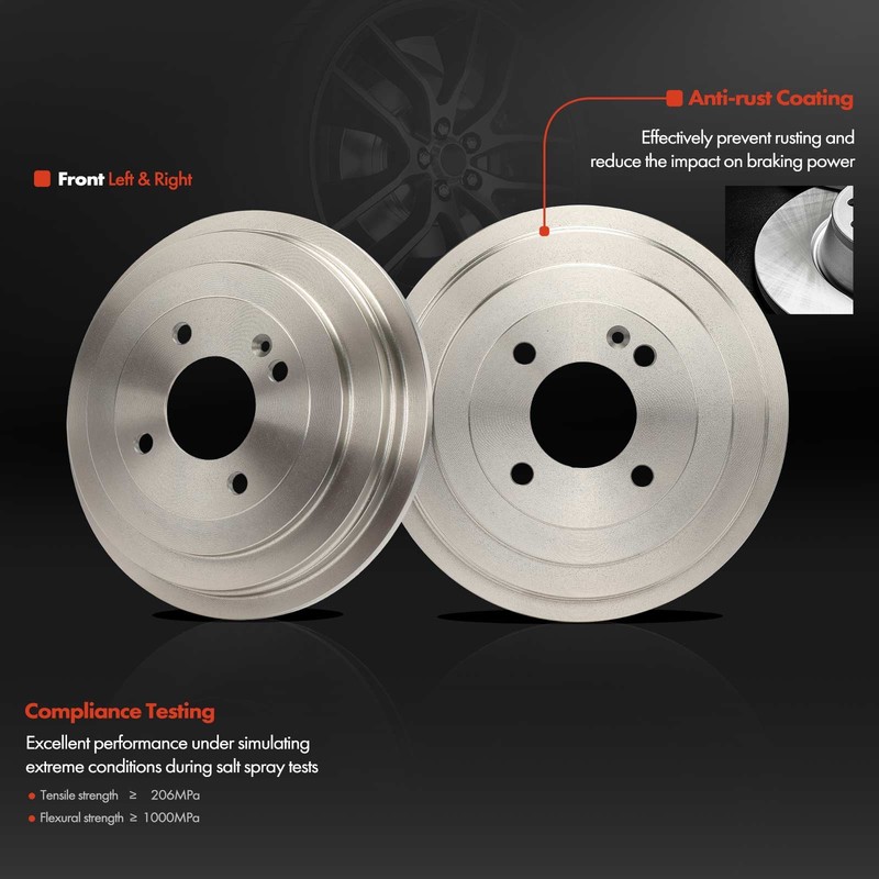 12x Front Disc Brake Rotors Pad and Rear Brake Drum Shoe for Hyundai Accent Kia gallery