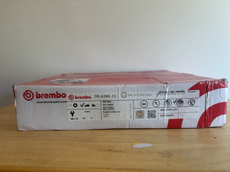 Disc Brake Rotor-OE Replacement Brembo 09.A386.11 For Toyota And Lexus gallery