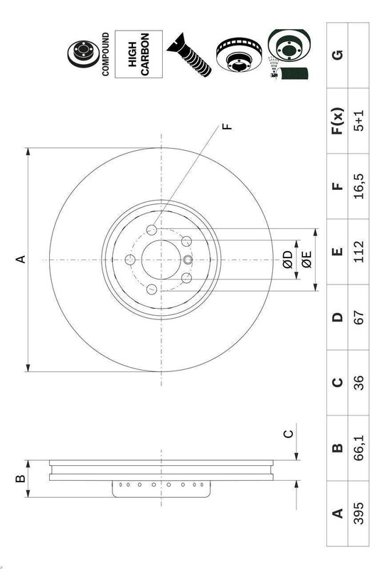 1X Brake Disc For BOSCH 0 986 479 H12 BMW X7 (G07) 3 2019-202 gallery