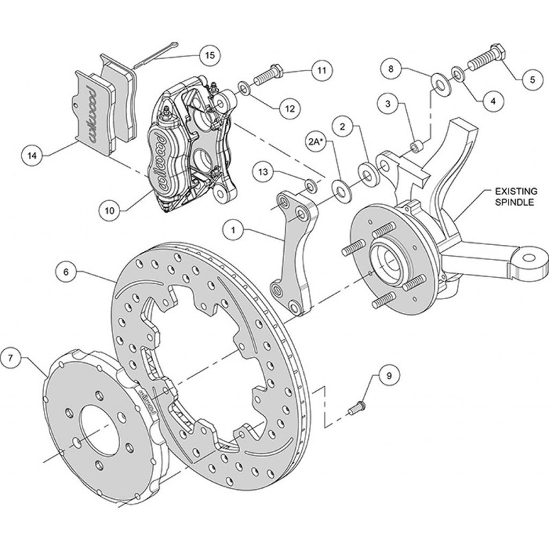 Wilwood For Honda/Acura 1994-2001 Brake Kit Forged Dynalite Front Hat Drilled gallery
