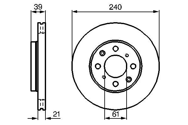2x Brake Discs Pair Vented fits HONDA LOGO GA3 1.3 Front 99 to 02 D13B7 240mm gallery