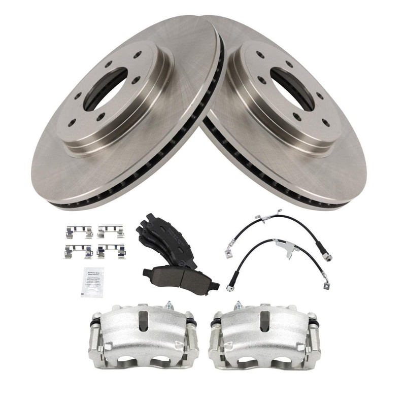 TRQ Front Brake Pad & Rotor Kit Ceramic Fits Chevrolet Saab gallery