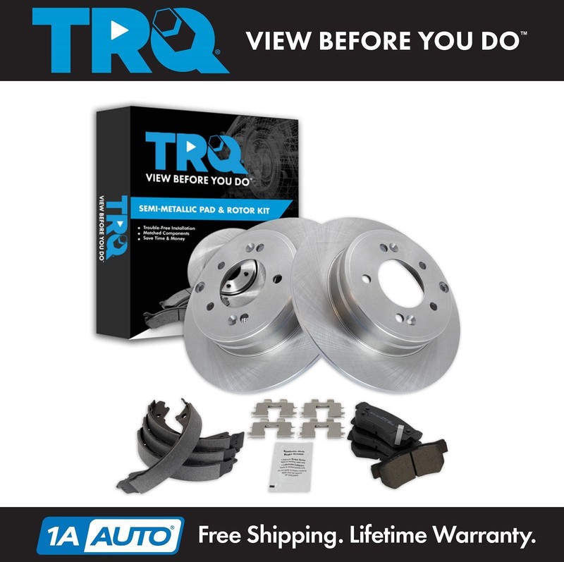 TRQ Rear Brake Pad & Rotor Kit Fits 2007-2008 Hyundai Sonata