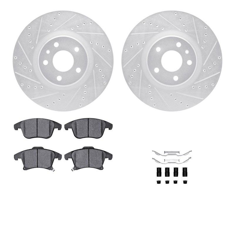 WGUH1-54079 R1 Concepts Brake Disc and Pad Kits 2-Wheel Set Front for MKZ 13-16