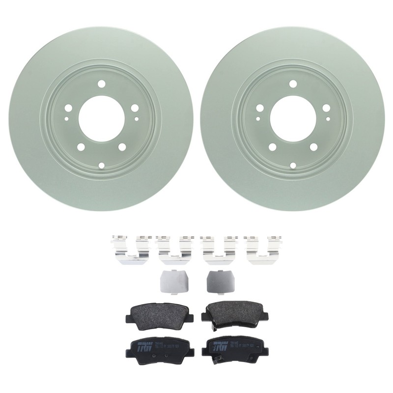 Bosch QuietCast Rear Rotors TRW Pro Organic Disc Brake Pad Kit For Azera Optima