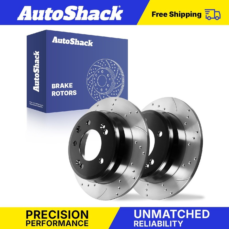 Rear Drilled Slotted Brake Rotors for Hyundai, Elantra 2009-2012, FWD L4 2.0L