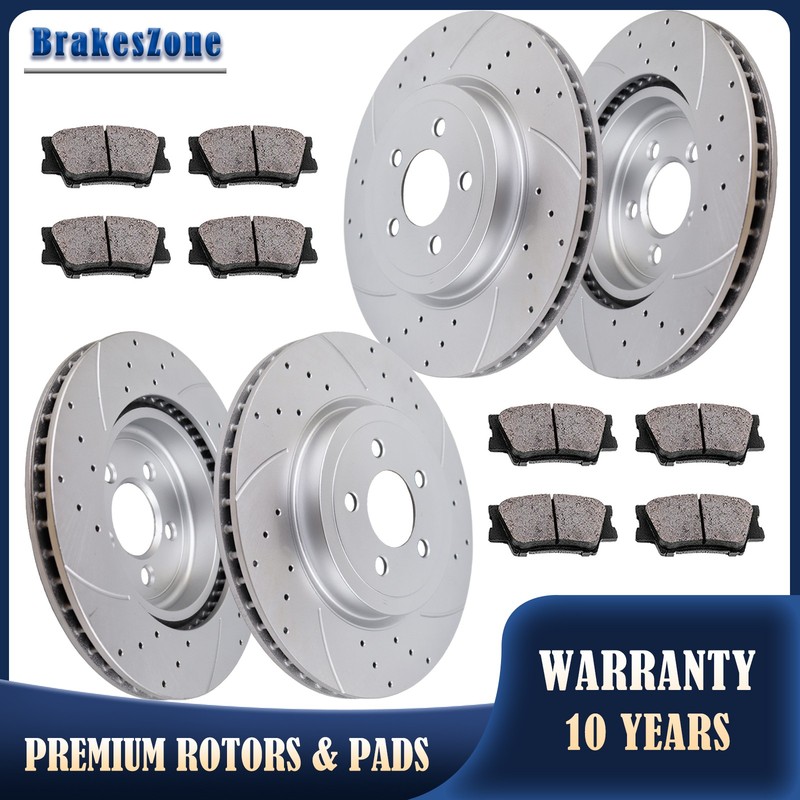 345mm Front 320mm Rear Brake Rotors Pads fit for Dodge Magnum Slotted Drilled
