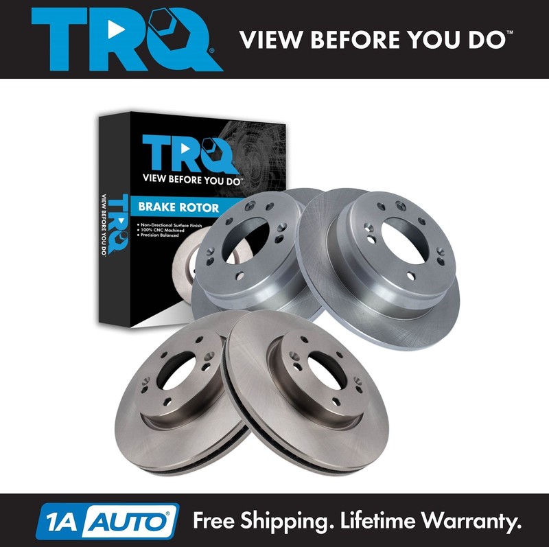 TRQ Front & Rear Brake Rotors Set Fits Hyundai Kia