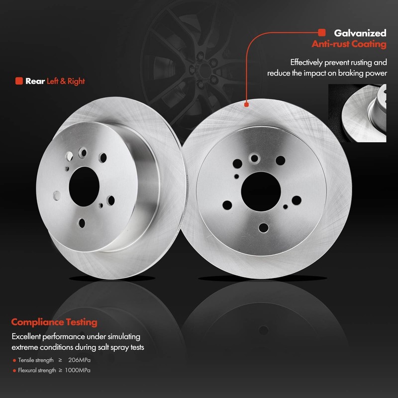 Rear Disc Brake Rotor & Brake Pads + Brake Caliper for Toyota Venza 2009-2016 gallery