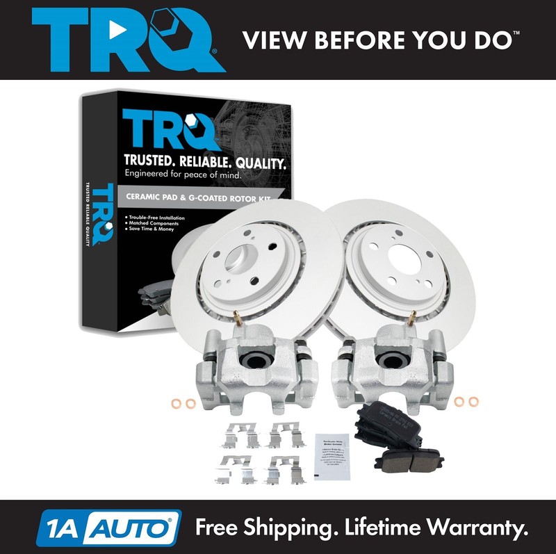 TRQ Front Brake Calipers Pads & Rotors Kit Fits 2010-2015 Lexus 2010-2018 Toyota